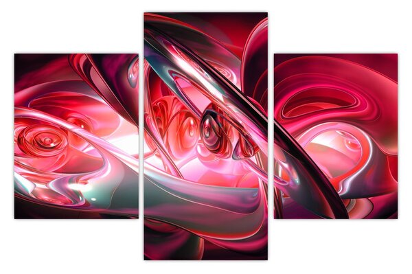 Piros fraktálos kép (90x60 cm)