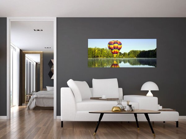 Hőlégballon a tónál képe (120x50 cm)