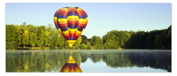 Hőlégballon a tónál képe (120x50 cm)