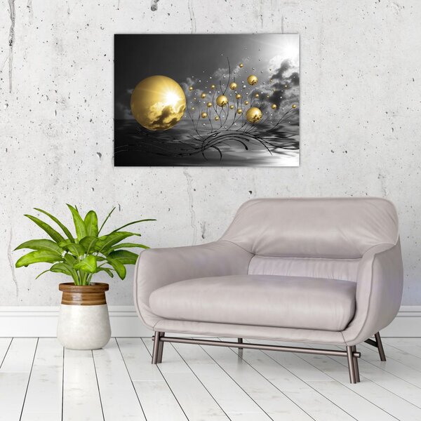Okker gömbök képe (70x50 cm)