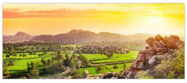 Kép a Hampi-völgyről Indiában (120x50 cm)