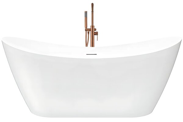 Rea FERRANO Slim, szabadon álló kád 1600×800×720 mm, fehér, fehér lefolyófedél, REA-W0081
