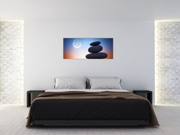 Egymásra halmozott kövek képe (120x50 cm)