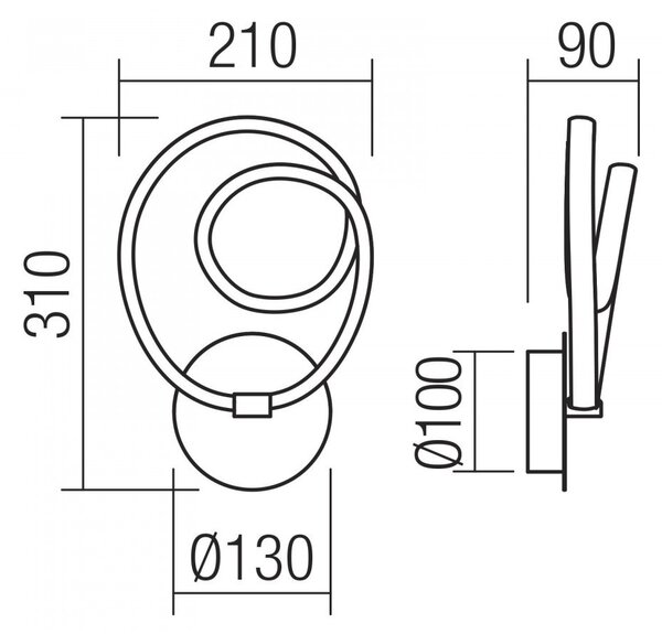 SINTRA modern LED fali lámpa