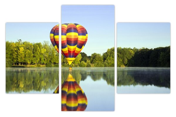 Hőlégballon a tónál képe (90x60 cm)