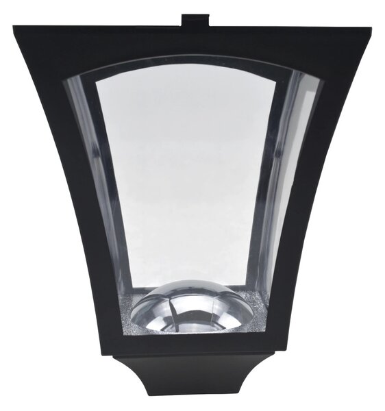 Outsunny LED napelemes kerti lámpa, rozsdamentes acél állólámpa, 160 cm magas, fekete