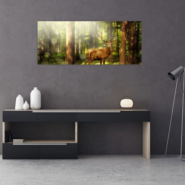 Kép egy szarvas az erdőben (120x50 cm)