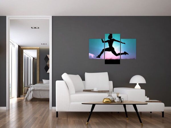 Ugráló nő sziluettek képe (90x60 cm)