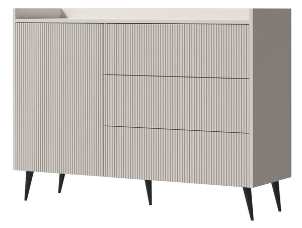 Komód Mirfivu 103, Közepes sűrűségű farostlemez, Laminált forgácslap, 92x126x41cm, Kasmír