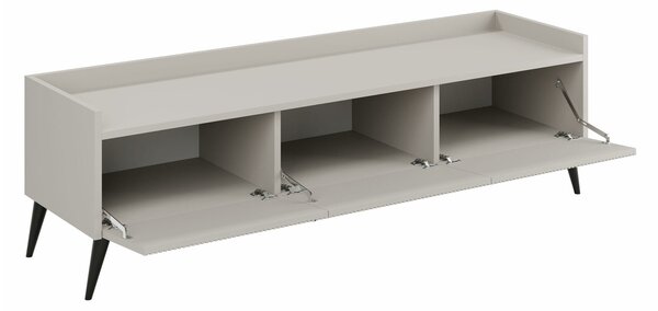 TV-állvány Mirfivu 105, Közepes sűrűségű farostlemez, Laminált forgácslap, 45x150x41cm, Kasmír