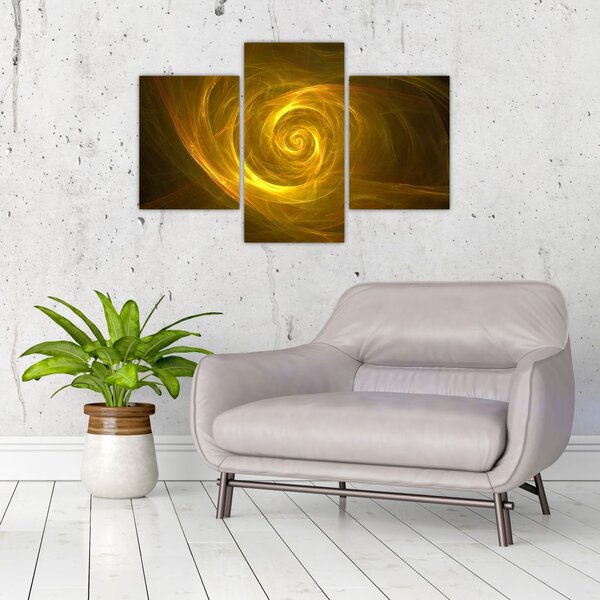 Absztrakt sárga spirál képe (90x60 cm)