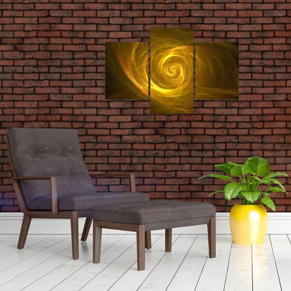 Absztrakt sárga spirál képe (90x60 cm)