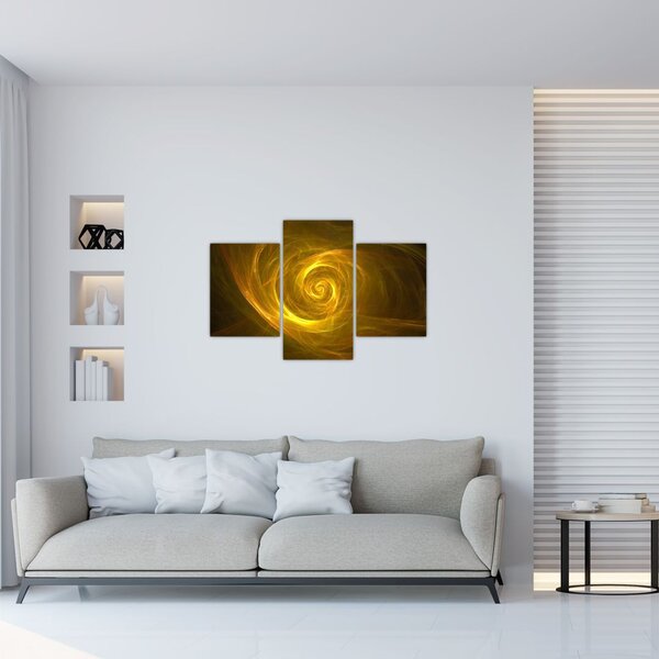 Absztrakt sárga spirál képe (90x60 cm)