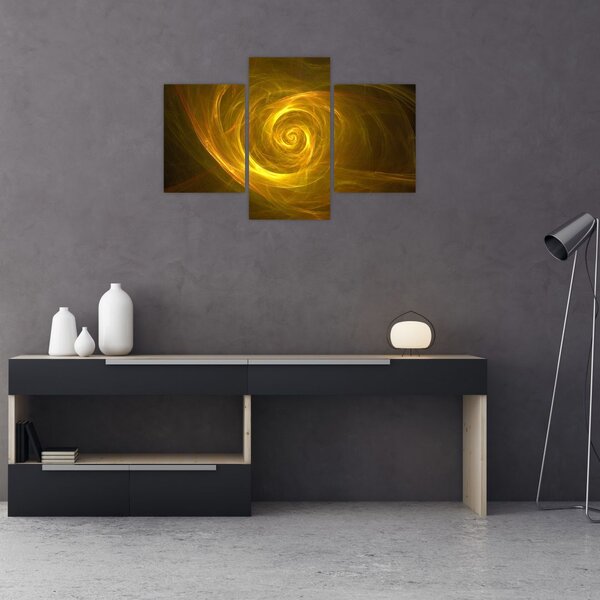 Absztrakt sárga spirál képe (90x60 cm)