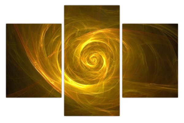 Absztrakt sárga spirál képe (90x60 cm)