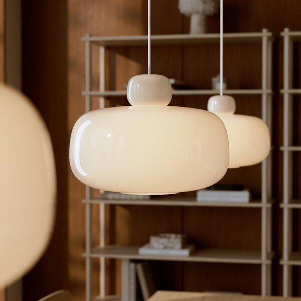 Függőlámpa Woud, Stone, dimmable, Fehér, Konyha, Üveg, Dizájn