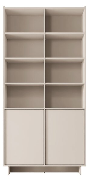 Könyvespolc Pirum II, Ajtókkal, Nyitott, Laminált forgácslap, 201x98x39cm, Kasmír