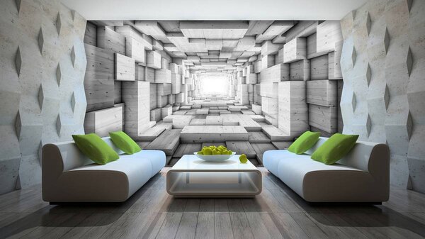 Fotótapéta - 3D fa alagút (152,5x104 cm)