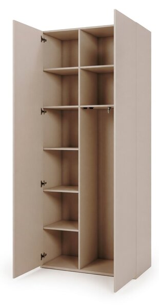 Gardróbszekrény Sermavi 119, Laminált forgácslap, 231x100x46cm, Bézs