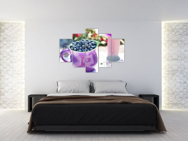 Kép - áfonyák a bögrében (150x105 cm)