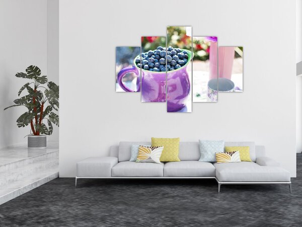 Kép - áfonyák a bögrében (150x105 cm)