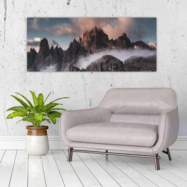 Kép - A ködben rejtett olasz dolomitok (120x50 cm)