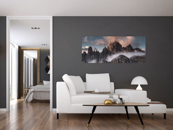 Kép - A ködben rejtett olasz dolomitok (120x50 cm)