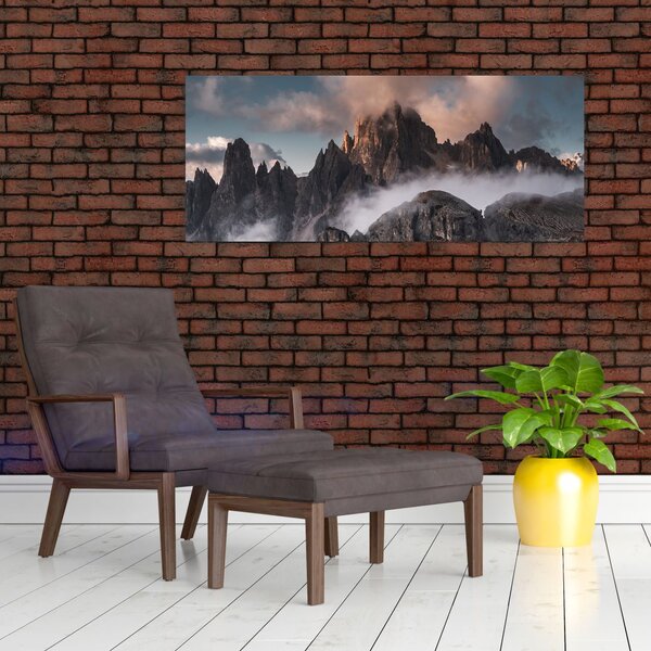 Kép - A ködben rejtett olasz dolomitok (120x50 cm)