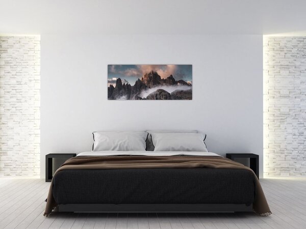 Kép - A ködben rejtett olasz dolomitok (120x50 cm)