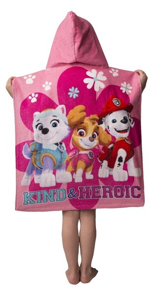 Rózsaszín frottír gyerek fürdőponcsó Paw Patrol – Jerry Fabrics