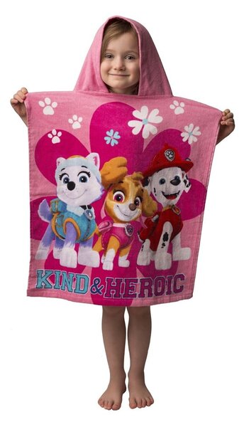 Rózsaszín frottír gyerek fürdőponcsó Paw Patrol – Jerry Fabrics