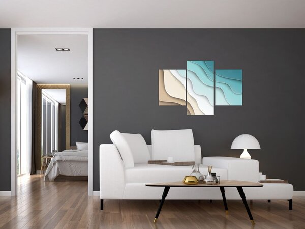 Absztrakt kép a tenger partján (90x60 cm)