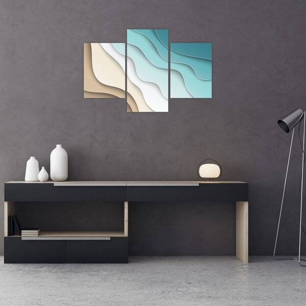 Absztrakt kép a tenger partján (90x60 cm)