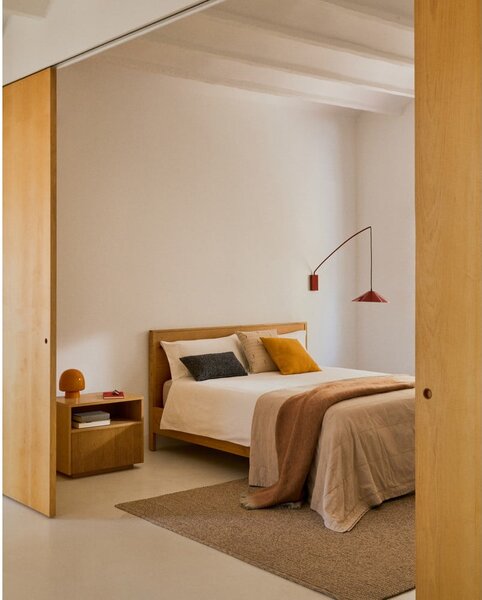 Világosbarna pamut steppelt ágytakaró 180x260 cm Isor – Kave Home