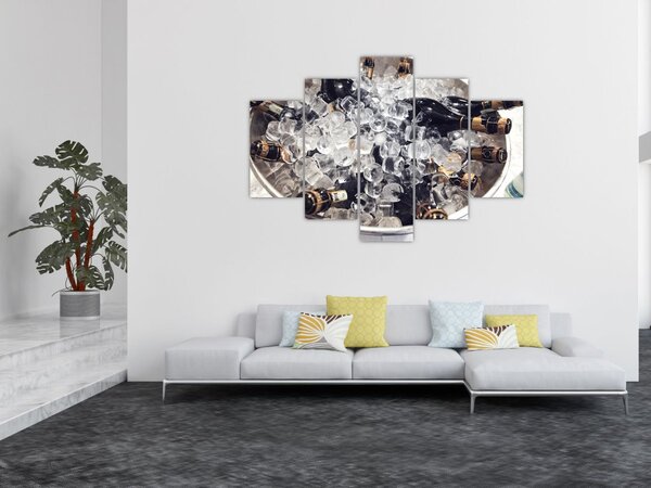 Kép - pezsgő a jégben (150x105 cm)
