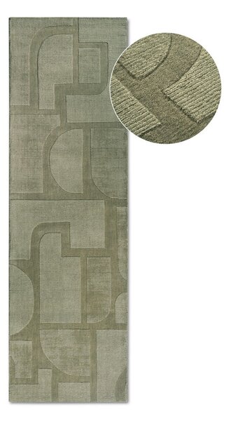 Zöld kézi szövésű gyapjú futószőnyeg 80x250 cm Alexis – Villeroy&Boch