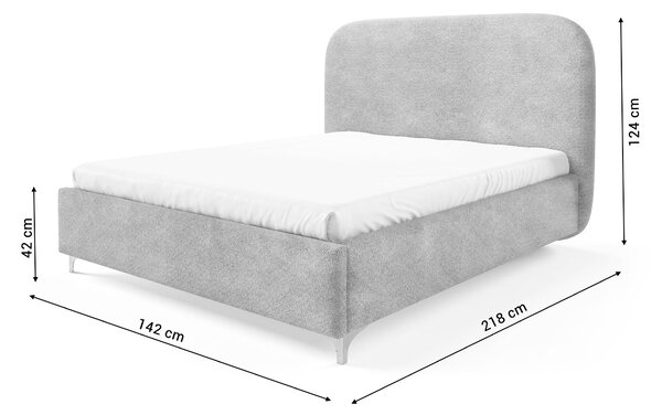 LUNESTIA ágyneműtartós egyszemélyes ágy 120x200 - bézs