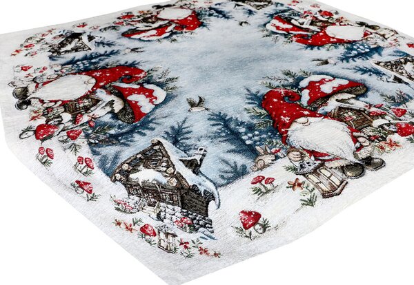 Karácsonyi zsenília terítő Gombamanó 90x90 cm Chenille IT039