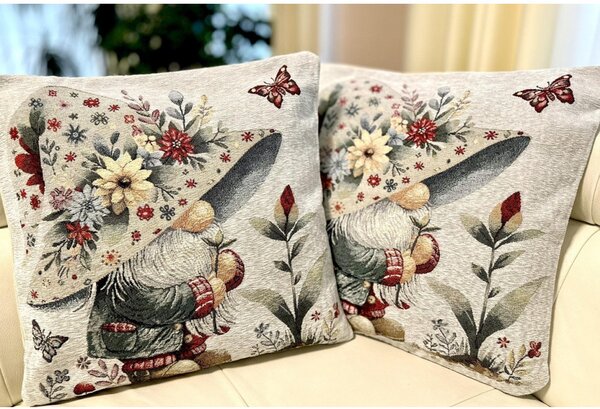 Párnahuzat gobelin Tavaszi manó Chenille IT118
