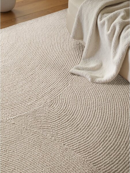 Világos natúr színű kézi szövésű gyapjú szőnyeg 200x300 cm Calmio – Hanse Home