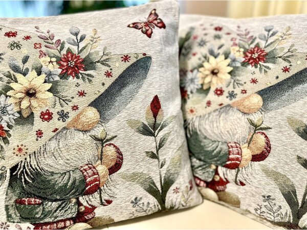 Párnahuzat gobelin Tavaszi manó Chenille IT118