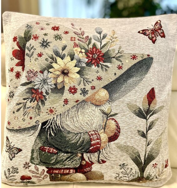 Párnahuzat gobelin Tavaszi manó Chenille IT118
