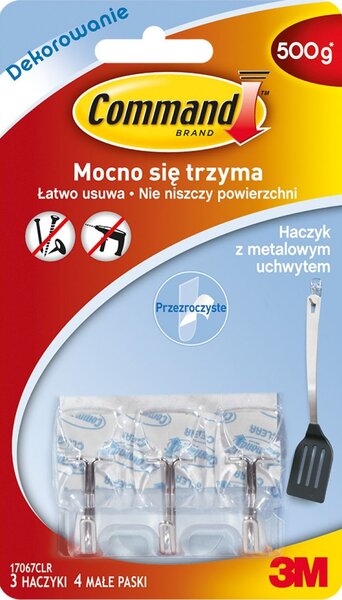 AKASZTÓK COMMAND ÁTLÁTSZÓ FÉM FOGANTYÚ 3db