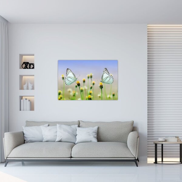 Pillangók eképe a virágon (90x60 cm)
