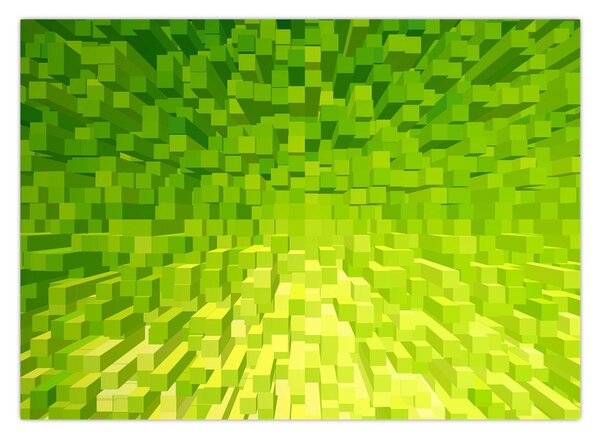 Sárgászöld kockák képe (70x50 cm)