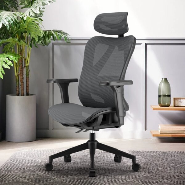 Ergonomikus irodai szék, forgószék, fekete (T15) hálós