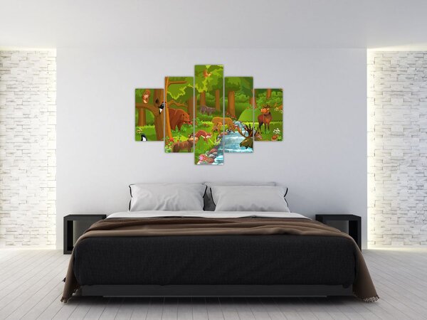 Gyermek kép állatokkal (150x105 cm)
