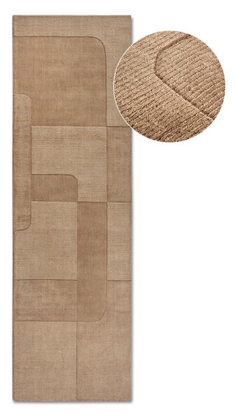 Bézs kézi szövésű gyapjú futószőnyeg 80x250 cm Charlotte – Villeroy&Boch