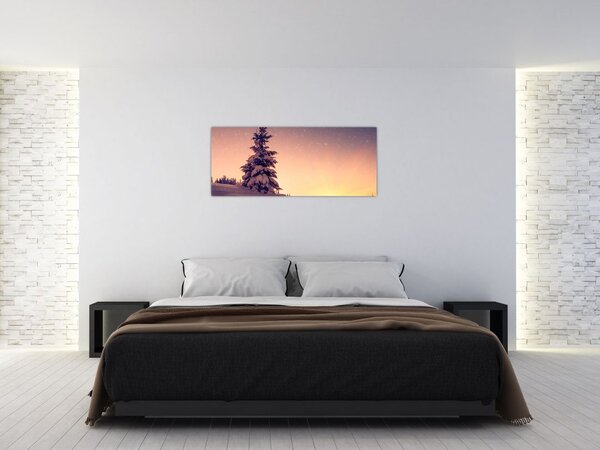 Havas fa egy réten képe (120x50 cm)