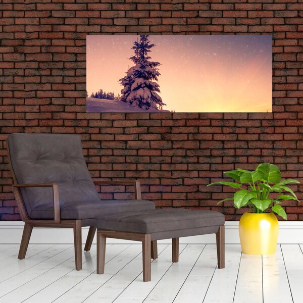 Havas fa egy réten képe (120x50 cm)